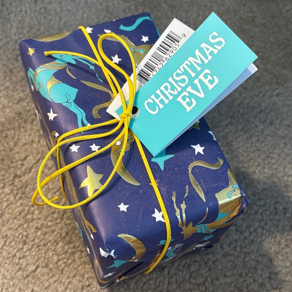 Lush Other - Lush Sleepy Bear Bomb and Bubble Bar Blue and Gold Gift Wrap with Yellow Ribbon